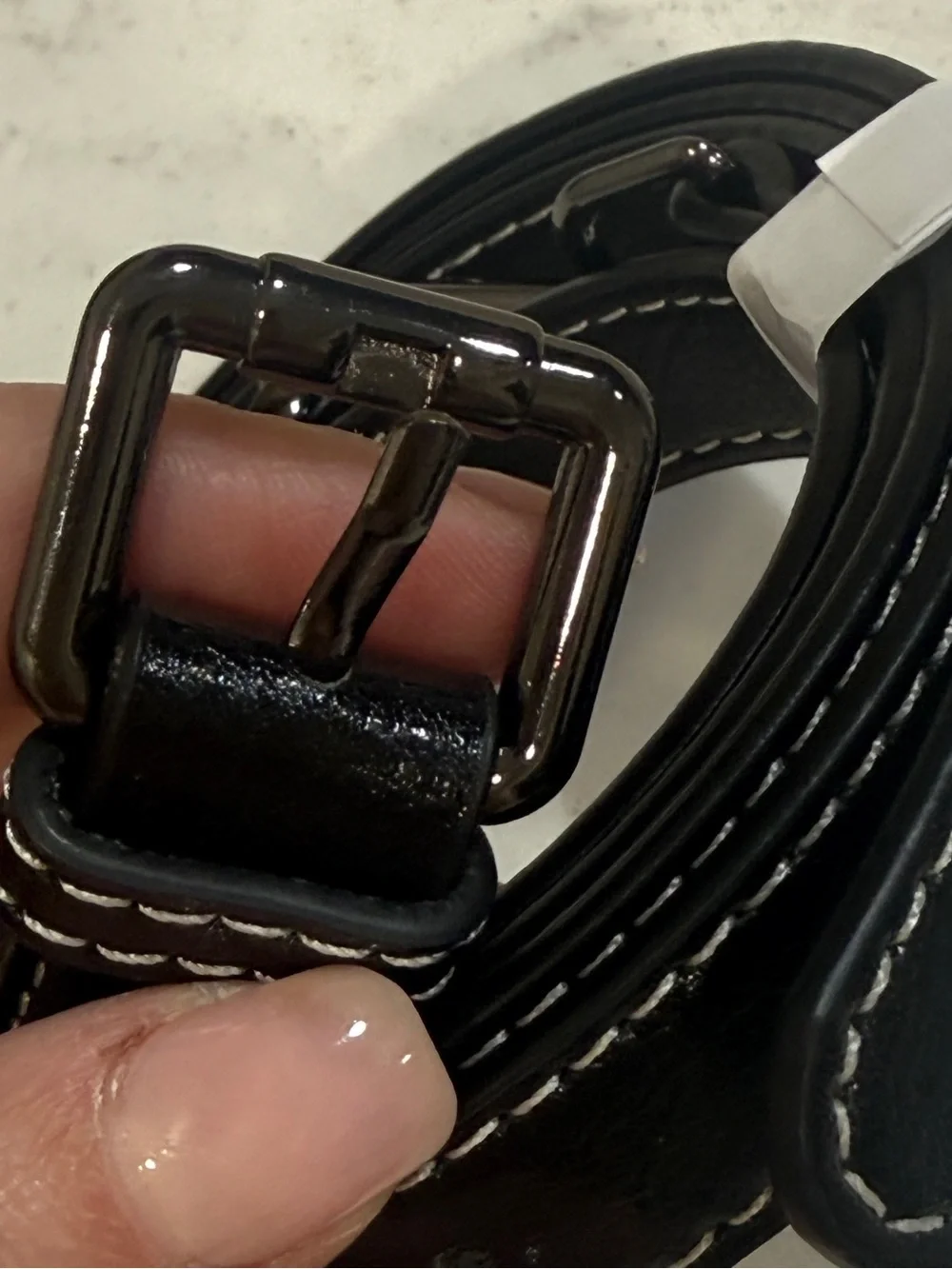 Black Leather Crossbody Adjustable Bag Strap